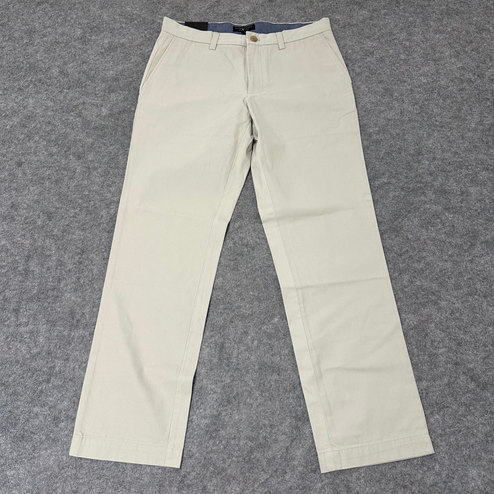 NEW Banana Republic Emerson Chino Pants Men 33x32 Beige Straight Fit Cotton